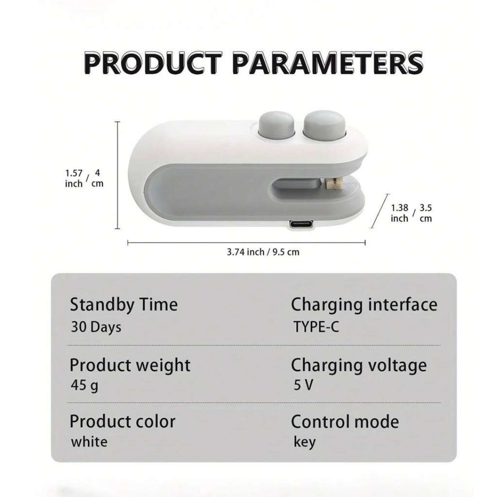 Mini Bag Sealer Rechargeable Bag Sealer 2 in 1 Bag Sealer Heat Seal with Cutter